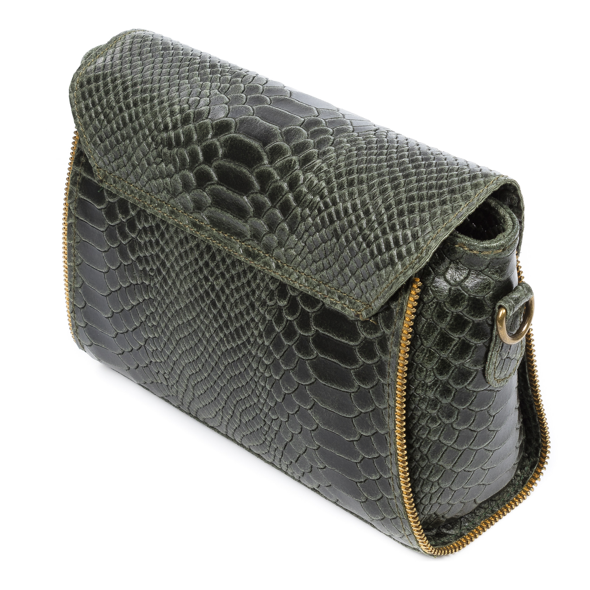 Mariola Borsa a tracolla Donna.Pelle autentica Camoscio Incisione Serpente