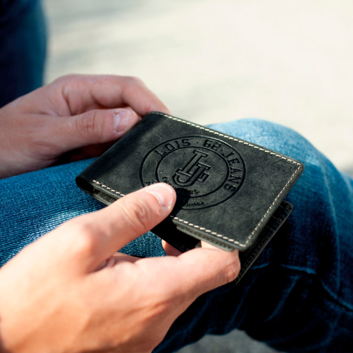 Cartera Hombre Piel Lois Brock Negro