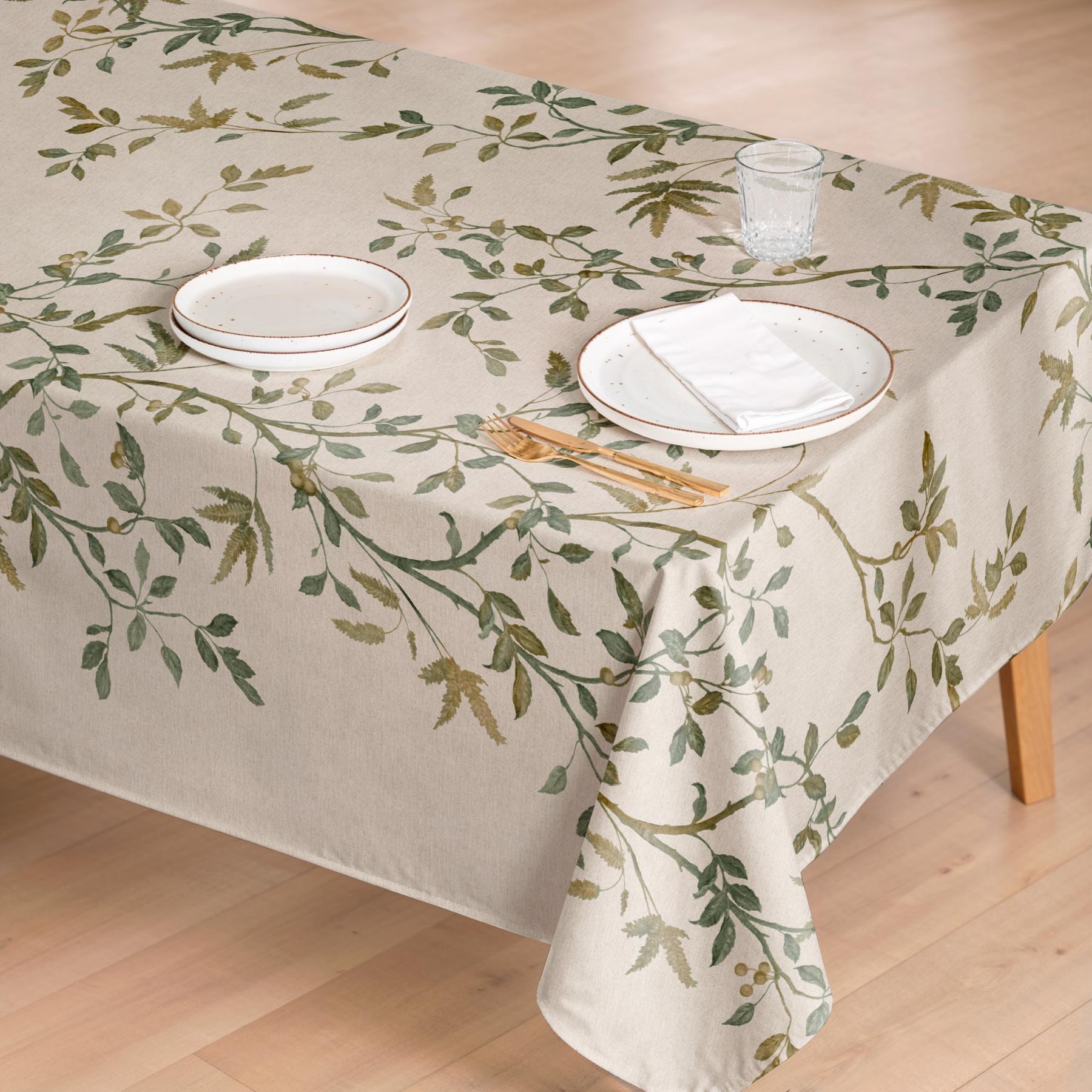 Nappe imprimée anti-tâches ZARZA VERT