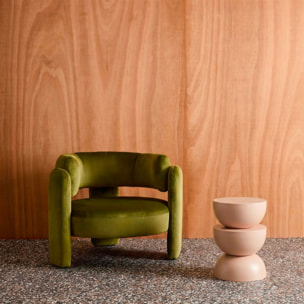 Table d'appoint, bout de canapé, table de chevet métal Ø32 x H46,5cm COUMBA