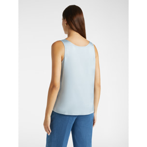 Elena Mirò - Top in raso stretch - Azzurro