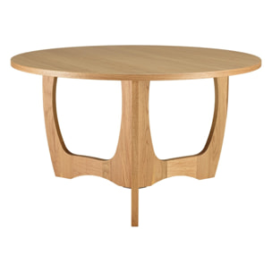 SYA - Table basse ronde D80 décor et chêne naturel pied ajouré