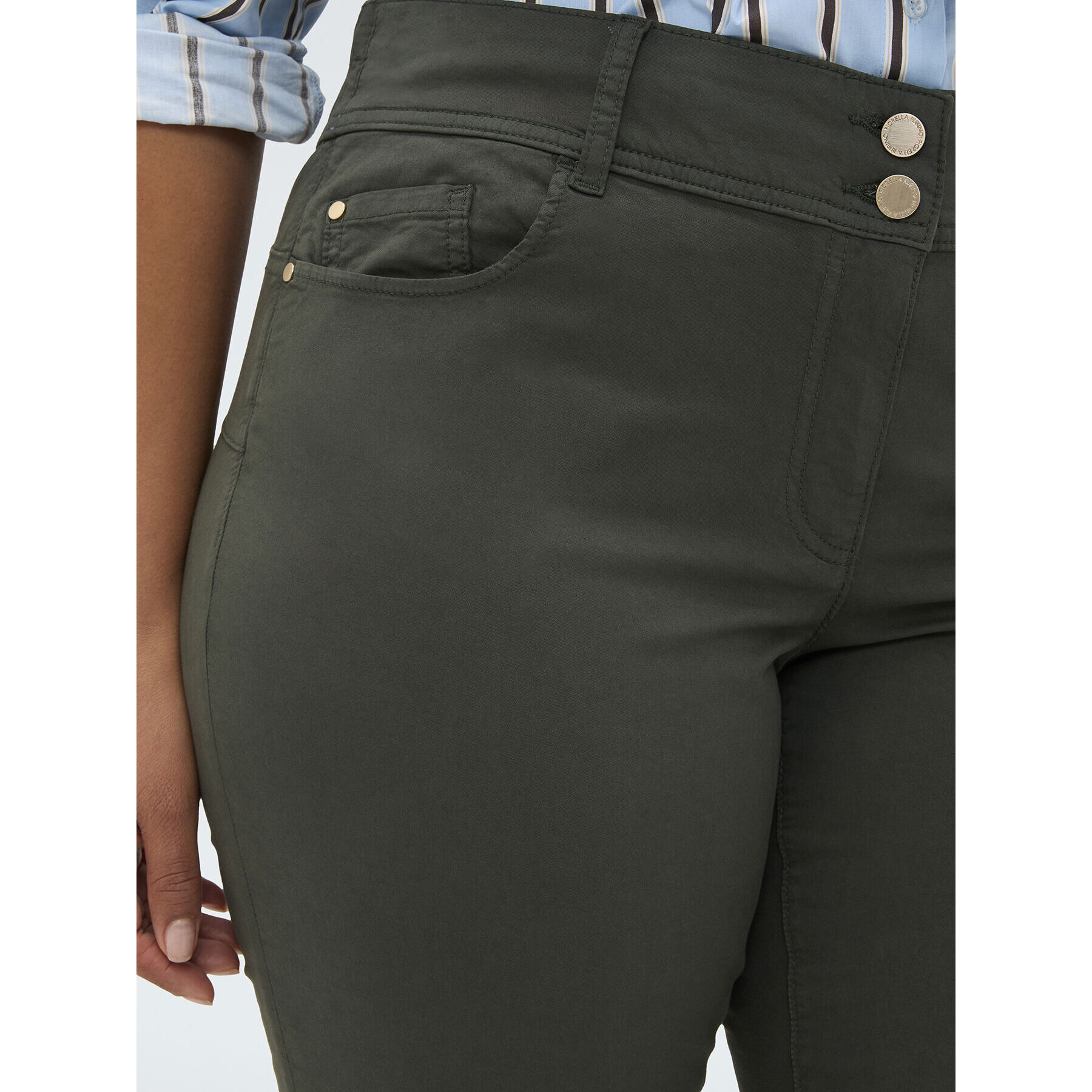 Fiorella Rubino - Pantaloni Skinny cotone - Verde militare