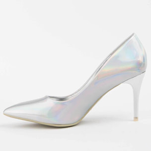 Zapato De Tacón - Plateado - Altura: 8 Cm