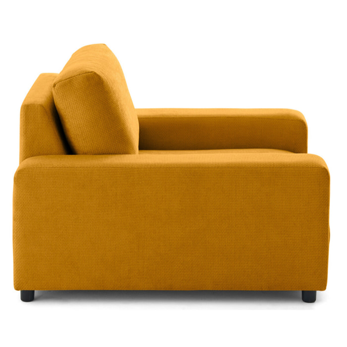 Pivoine - fauteuil en velours texturé - Jaune