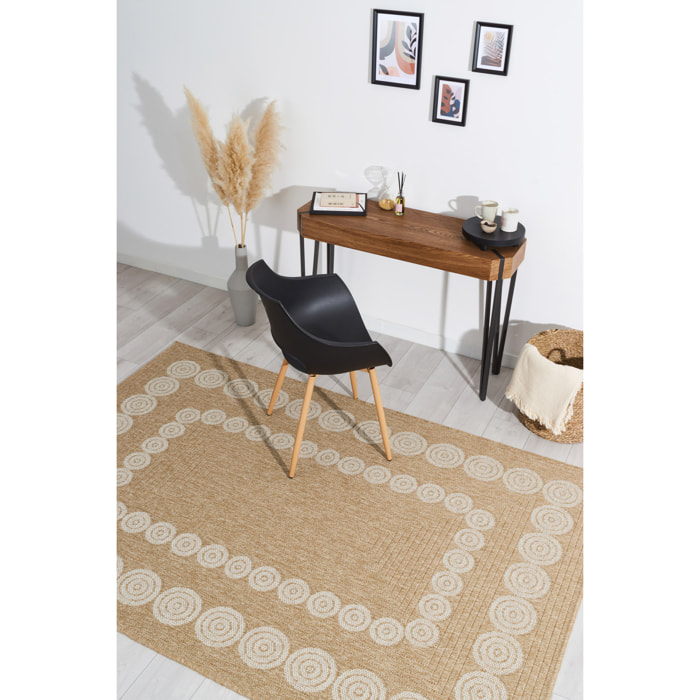 Nature - tapis effet jute blanc