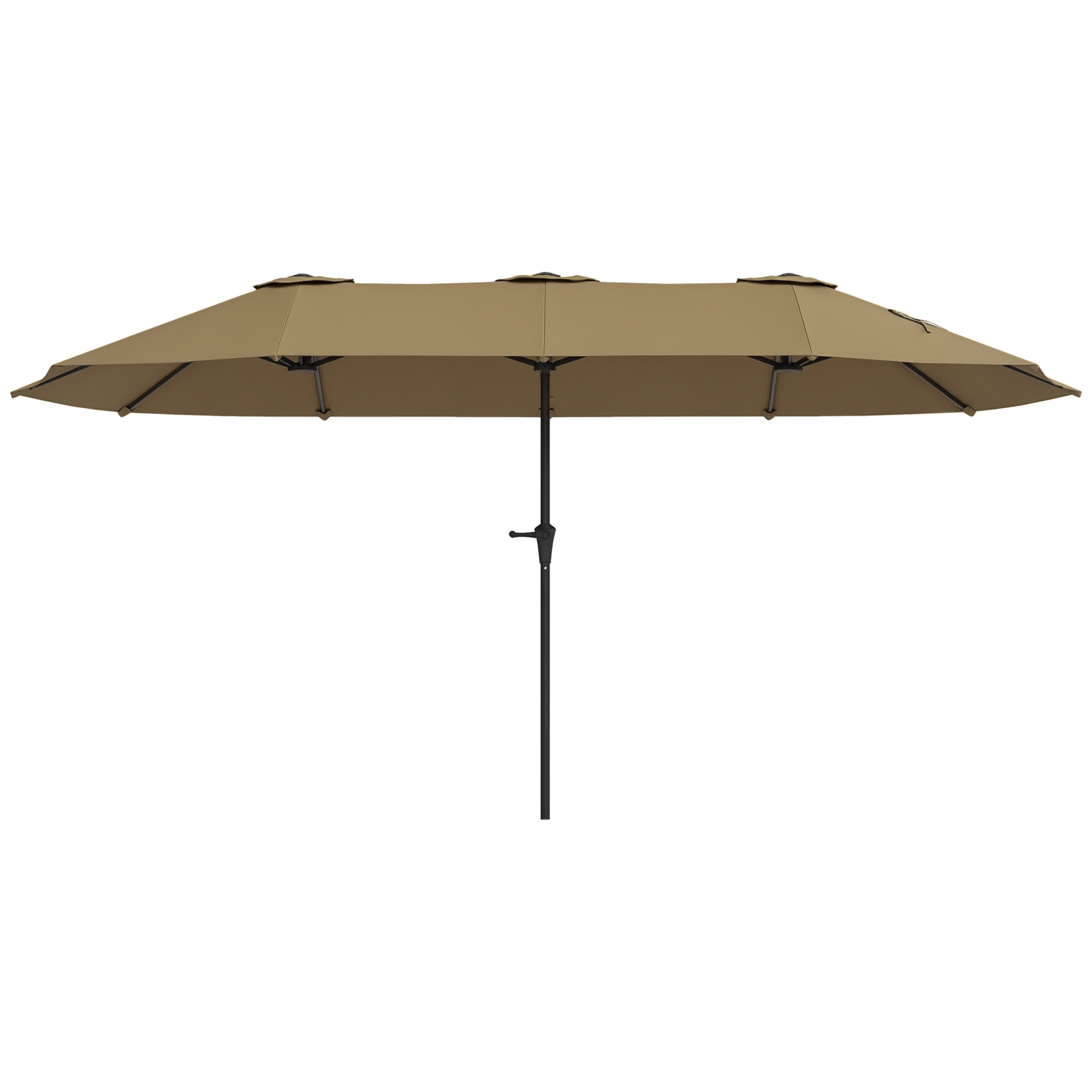 Sombrilla Doble 4x2,2 m Sombrilla Terraza Exterior con Manivela Manual Impermeable y Protección UV30+ Parasol Grande para Terraza Playa Piscina Café