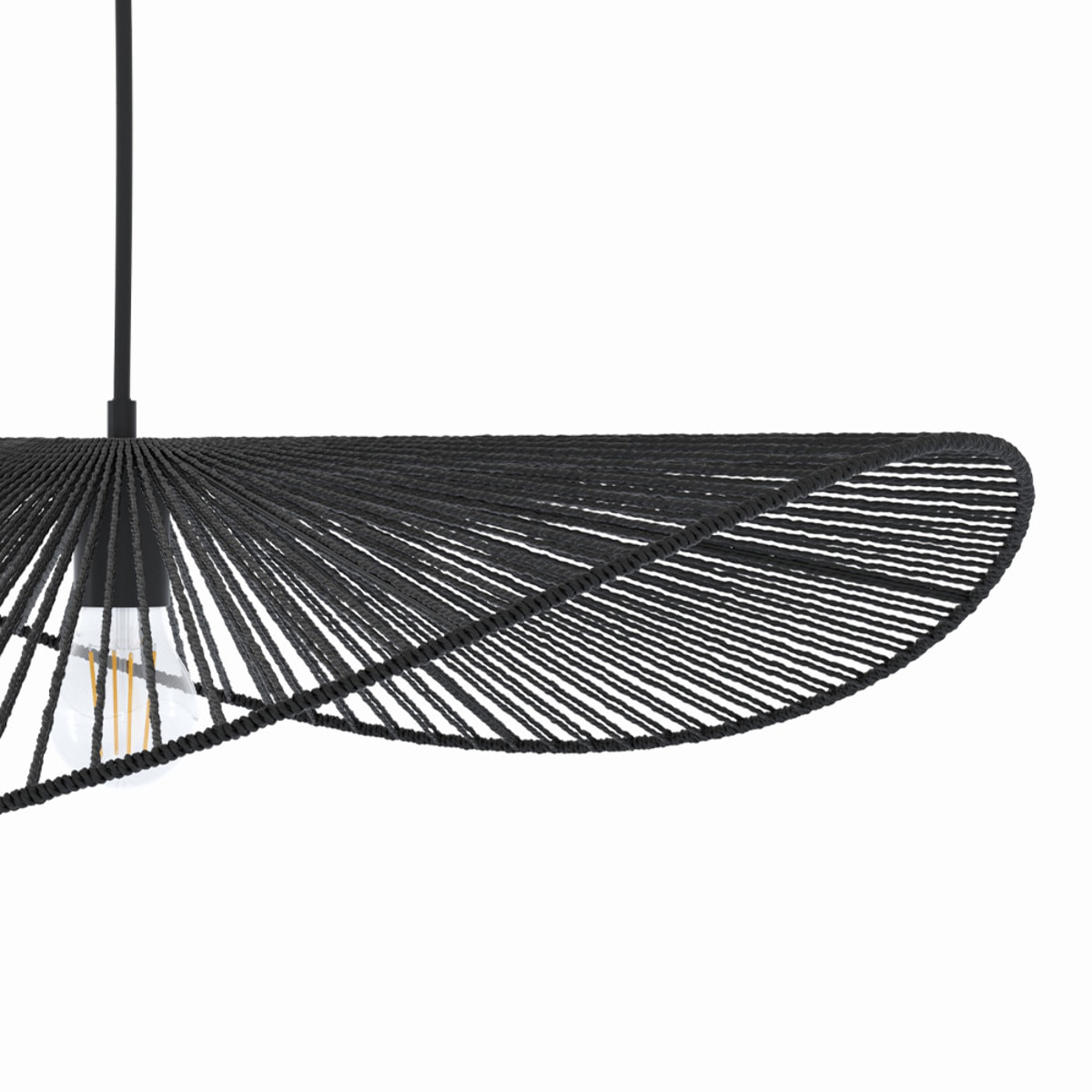 Suspension Mada noire en papier de corde 75 cm