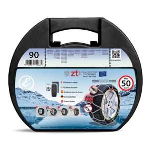 Catene Da Neve In Metallo 9 mm Omologate TUV e GS Onorm Montaggio Rapido Per Auto Macchina Furgone SUV Con Tensionatore Autobloccante (Misura 90)