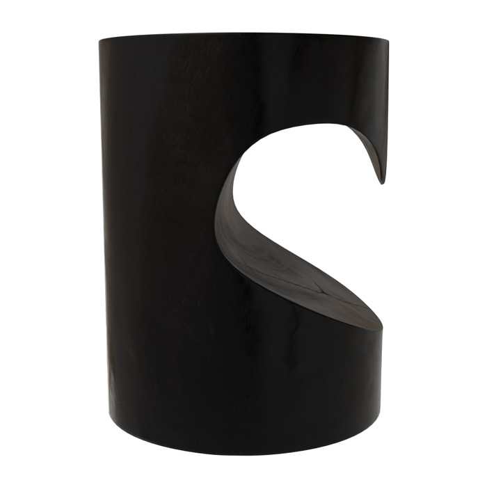 Table d'appoint noire en bois de suar D35 cm - Chowi
