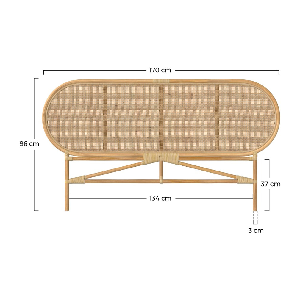 Tête de lit en rotin naturel 140 cm - Navahino