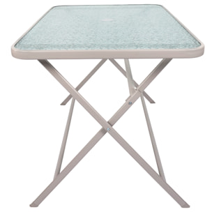 Table Verre Trempe Formentera Beige
