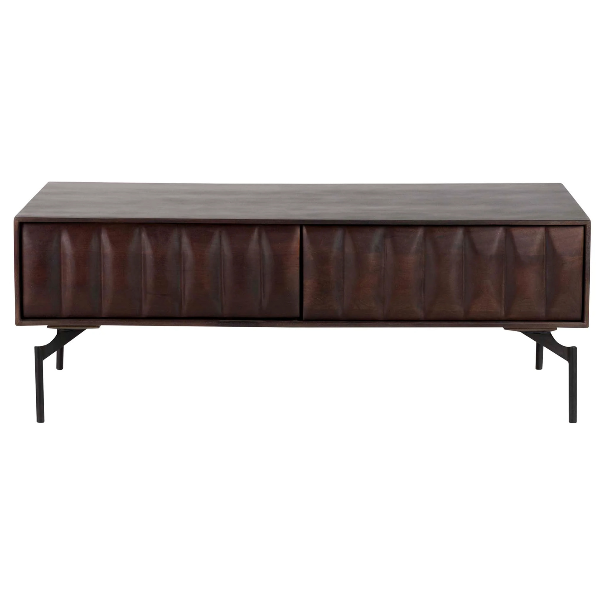 Mesa Centro Madera Mango Marron Velora110x70x40 Cm