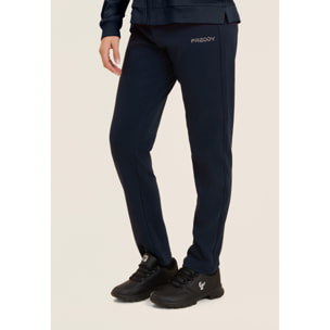 Tuta con zip e collo alto, logo con perline sulla manica