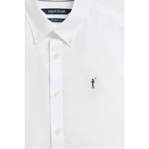 Camisa oxford blanca con logo bordado Rigby Go