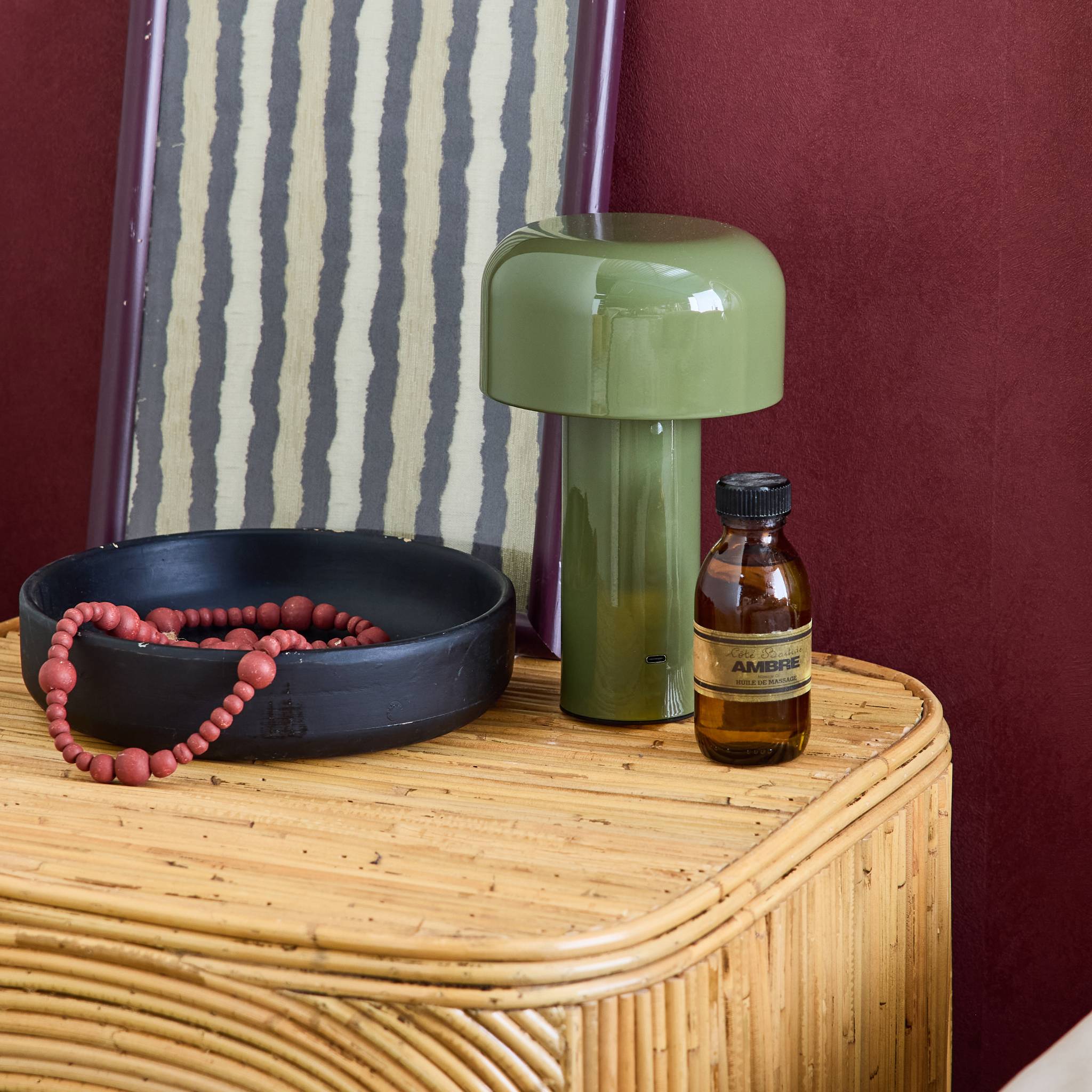 Lampe à poser LED sans fil rechargeable Victor vert Ø 13cm