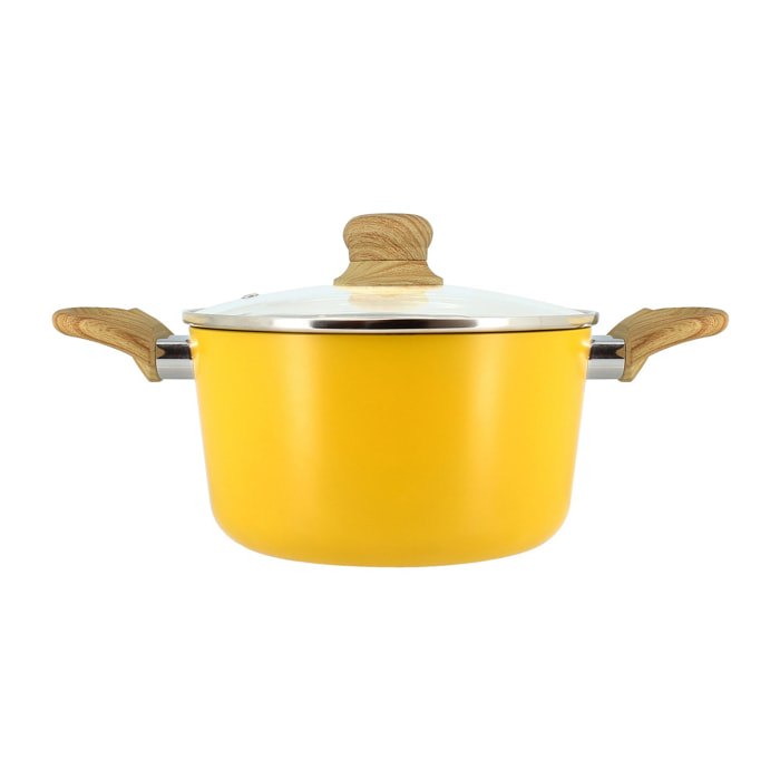 Faitout en revêtement céramique 20cm jaune - tous feux COLORAMA