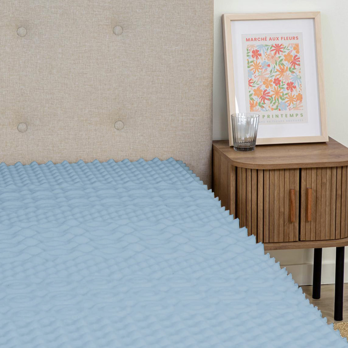 Surmatelas Mémoire de Forme et Gel Refresh, 6 cm, 7 Zones de Confort, Fabrication Française