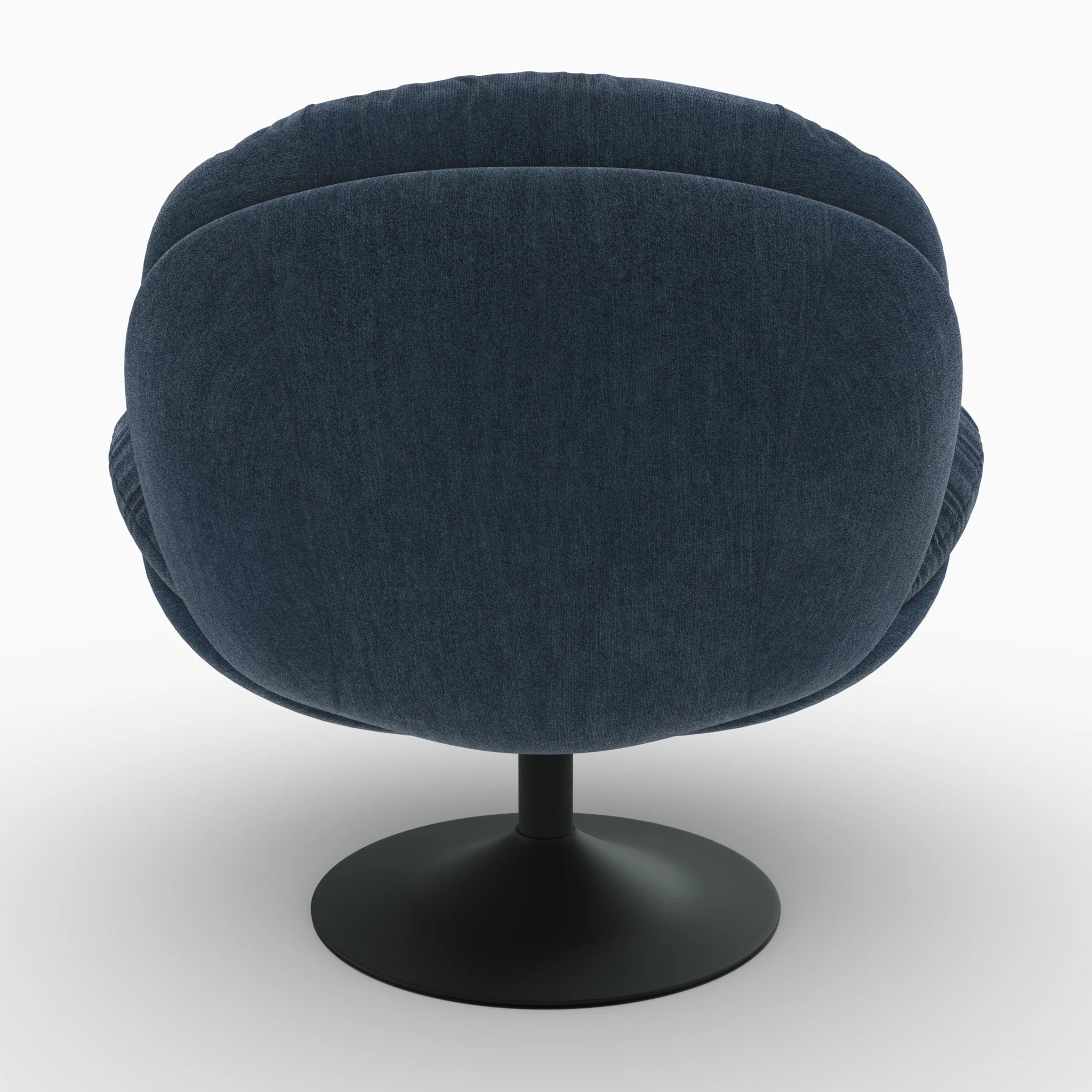 Fauteuil pivotant en tissu effet velours bleu nuit - Ricci