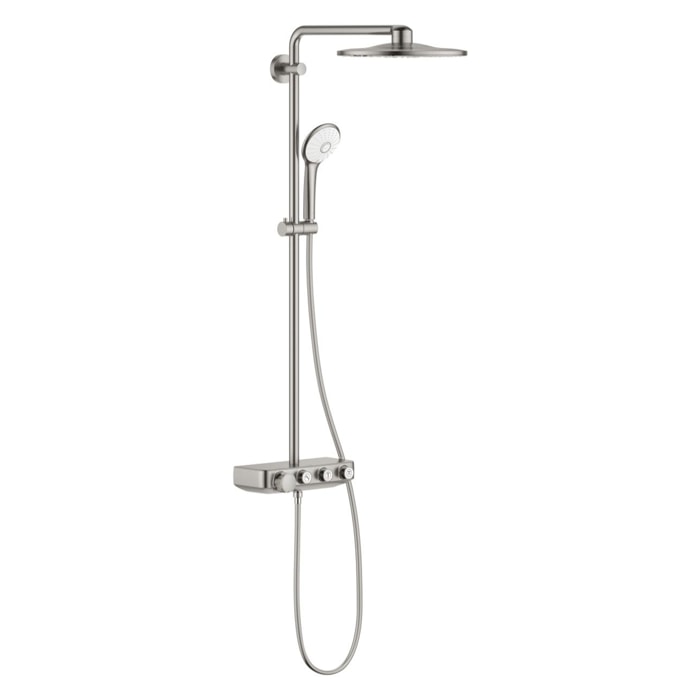 GROHE Colonne de douche mitigeur thermostatique SmartControl douche de tête Ø 31 cm finition Supersteel