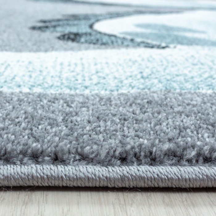 BAMBI - Tapis enfants à motif dinosaure bleu