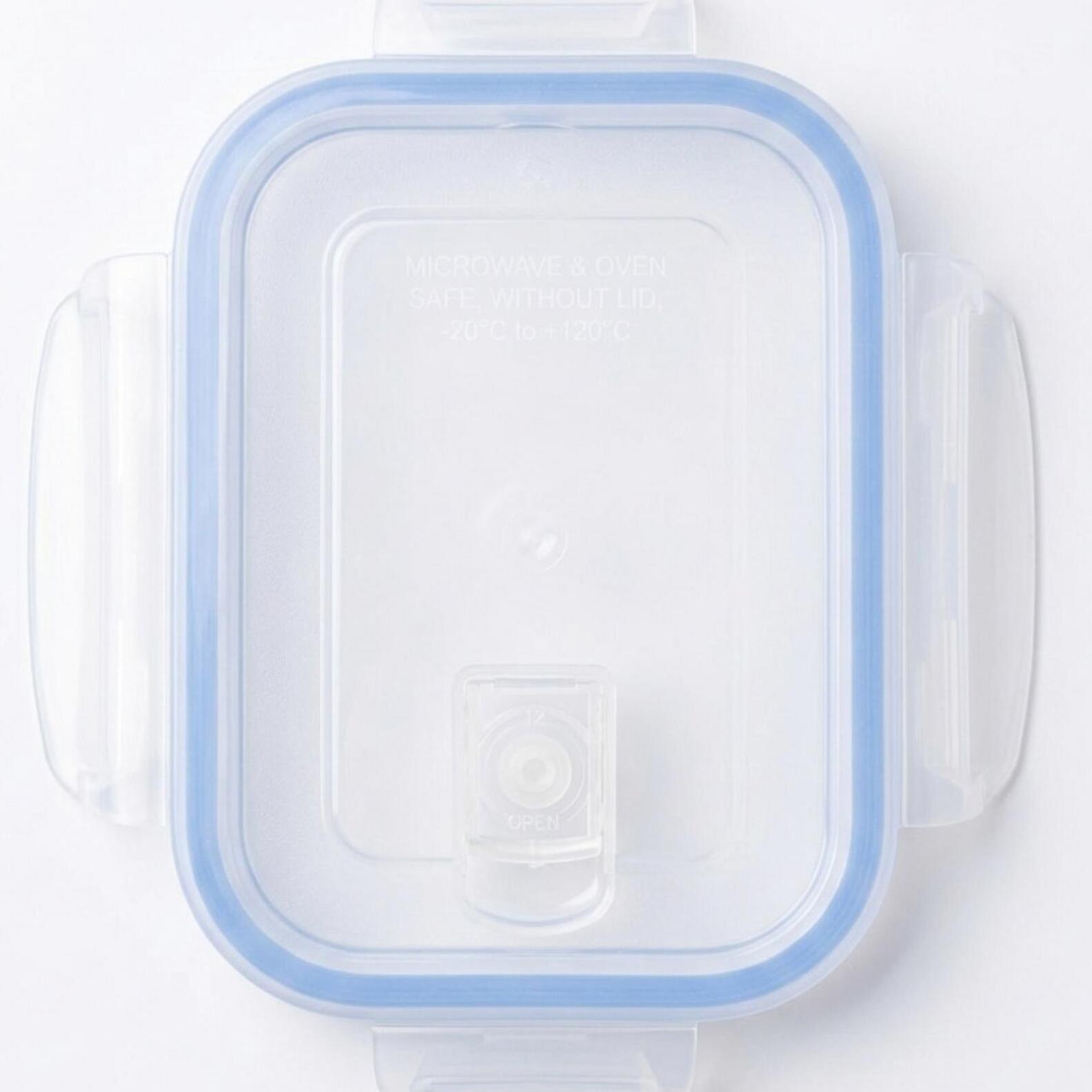 Recipiente para alimentos hermético rectangular en vidrio de borosilicato