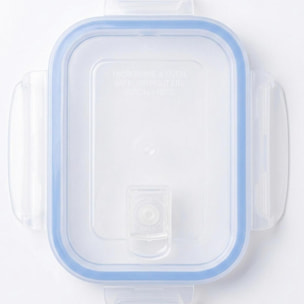 Recipiente para alimentos hermético rectangular en vidrio de borosilicato