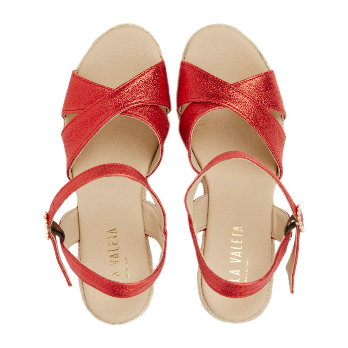 Sandalias de Cuña para Mujer - LA VALETA CARINA Rojo