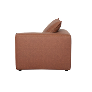 Module d'angle droit pour canapé en cuir marron FERGUS