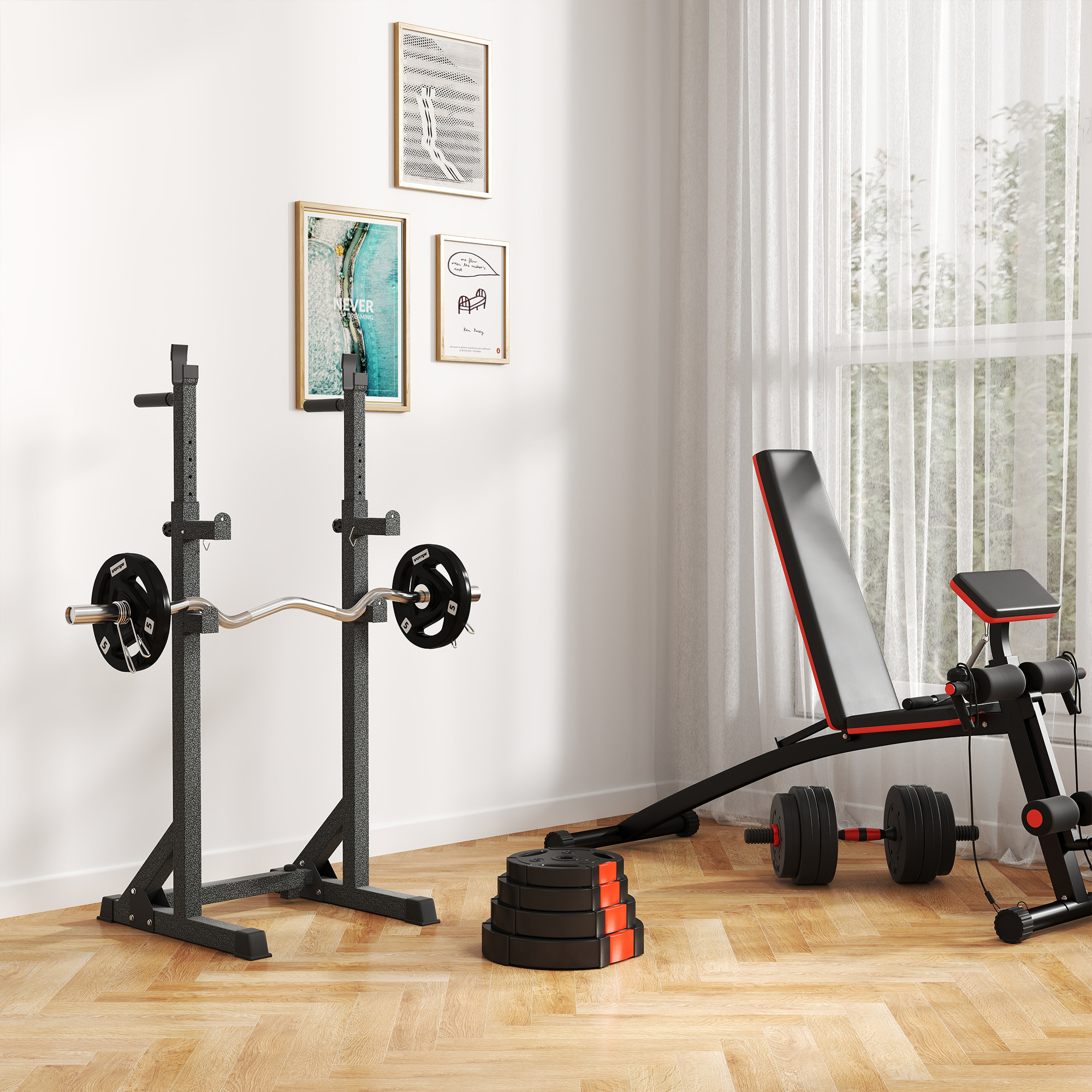Juego de Discos Pesas de 4 Piezas Discos de Pesas Total 25 kg 2x7,5 kg 2x5 kg con Orificios de 2,5 cm para Entrenamiento Fitness en Hogar Gimnasio Negro