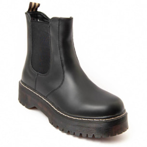 Botín De Plataforma - Negro - Altura: 4 Cm