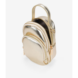 Bolso para móvil dorado con cremallera