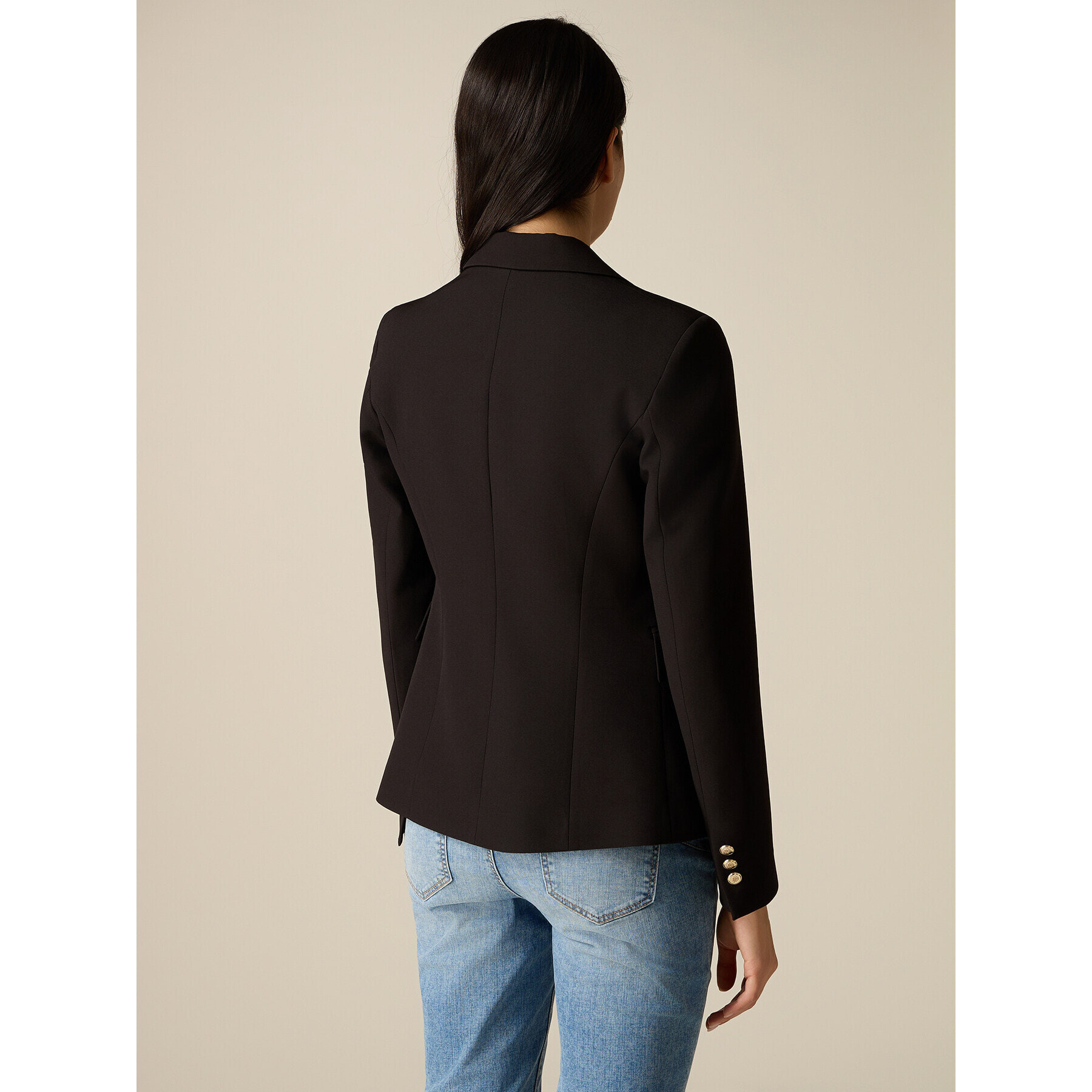 Oltre - Blazer sciancrato in tessuto tecnico - Nero