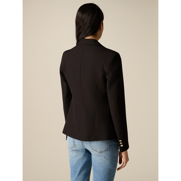 Oltre - Blazer sciancrato in tessuto tecnico - Nero