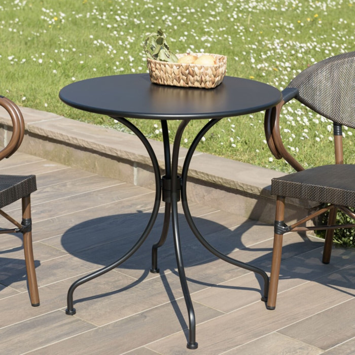 VIANNEY - Table de jardin ronde 2 personnes 70x70cm