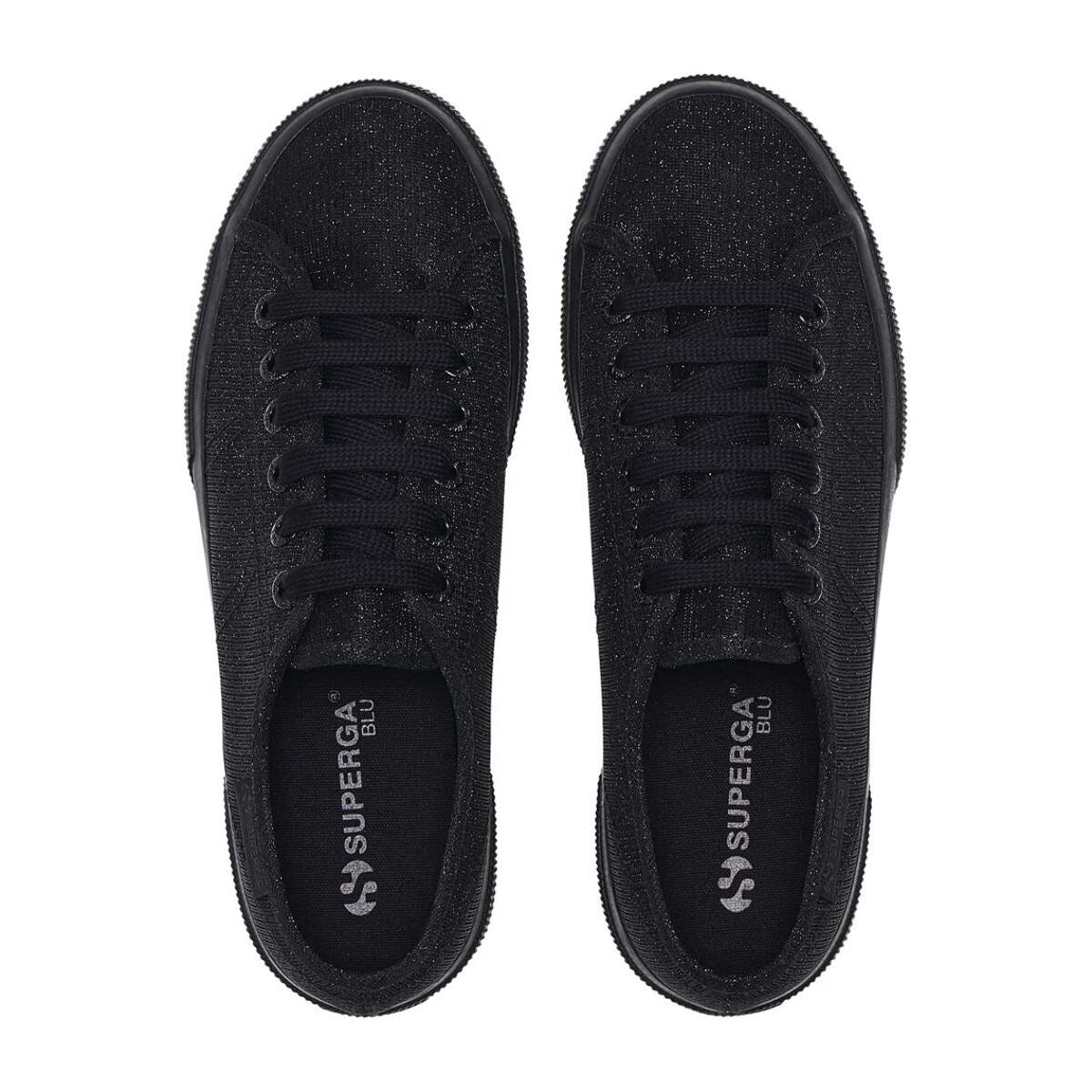 Superga - Zapatos de mujer Mujer Negro - 3790 Platform Jersey Lame Leggera