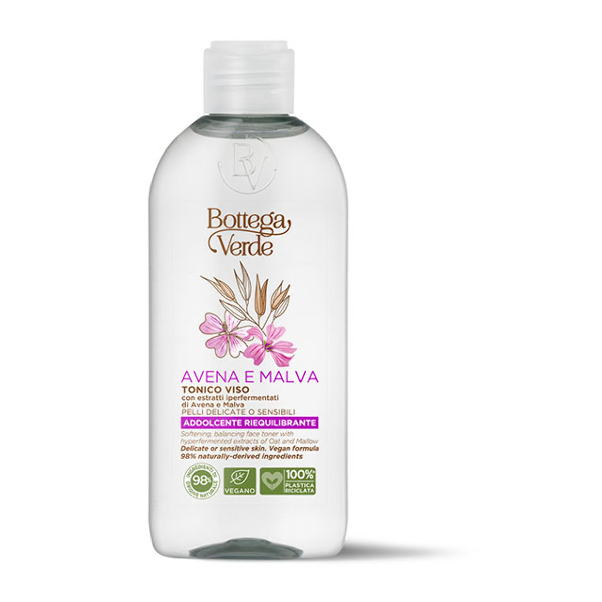 Avena e Malva - Tonico viso - addolcente riequilibrante - con estratti iperfermentati di Avena e Malva - pelli delicate o sensibili