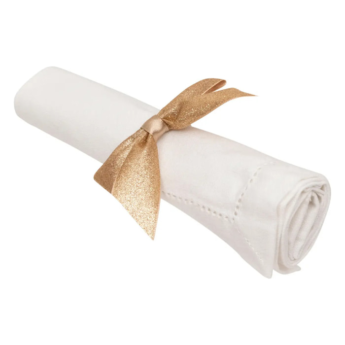 Lot de 2 ronds de serviette nœud doré