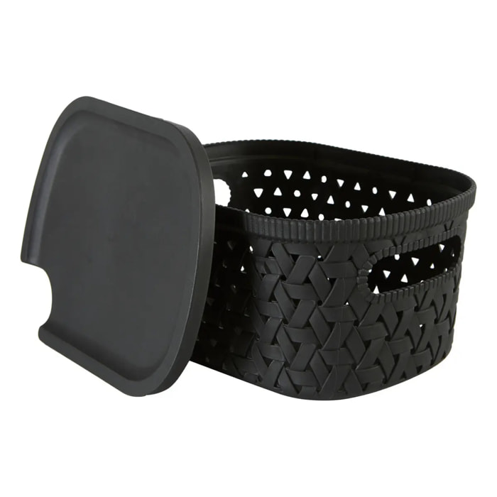Panier "Tressy" en plastique noir 2,3L