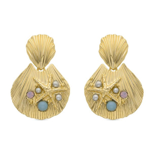 Pendientes Lux by Lux acabadoss en oro amarillo 18k