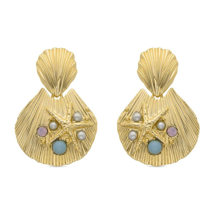 Pendientes Lux by Lux acabadoss en oro amarillo 18k