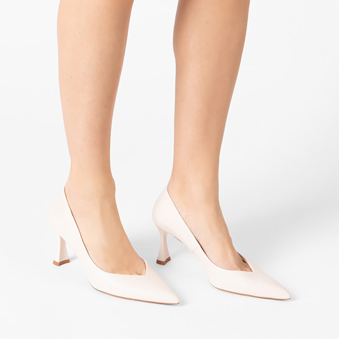 Décolleté donna panna, tacco 8 cm