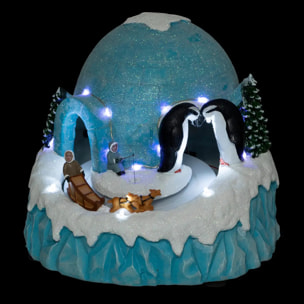 Village lumineux igloo 20 LED H.21cm musical