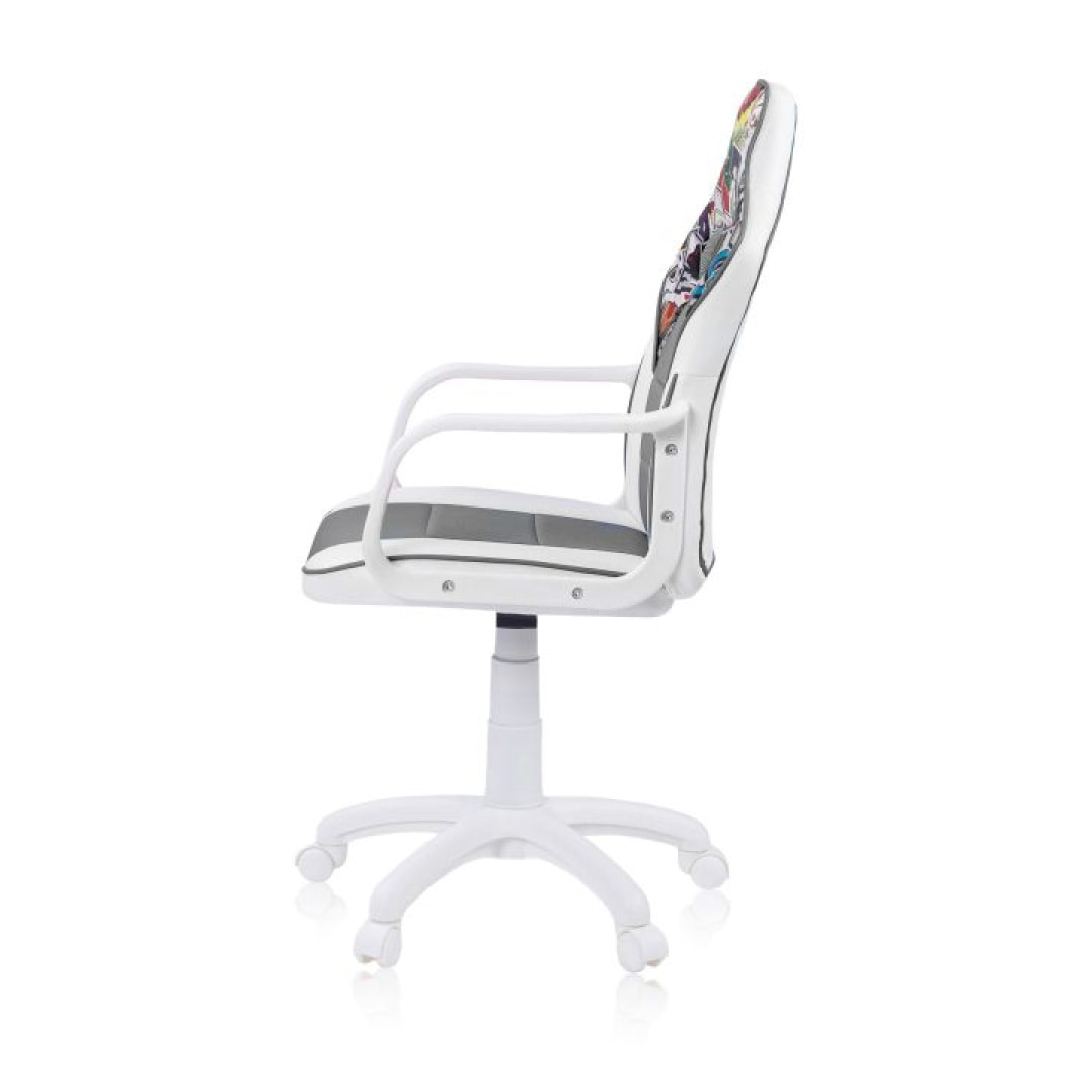 Silla gaming DRW Sticker - Blanco - Gris DRW