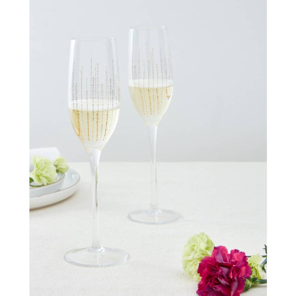 Lot de 4 flûtes à champagne Lunis 21cl doré