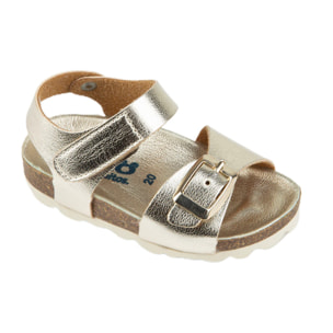 Sandalias Abiertas Metalizadas en Dorado