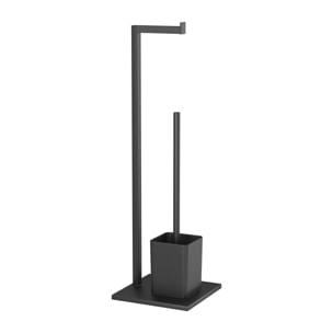 Brosse WC noir mat avec socle - CUBY WC