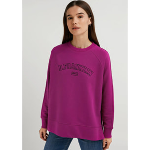 Sudadera de Mujer Varsity Oversized Crew Neck Sweatshirt en Fucsia D.Franklin