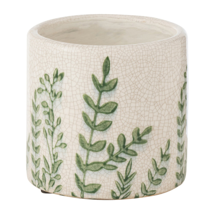 J-Line vase Ferny - keramiek - vert/blanc - small