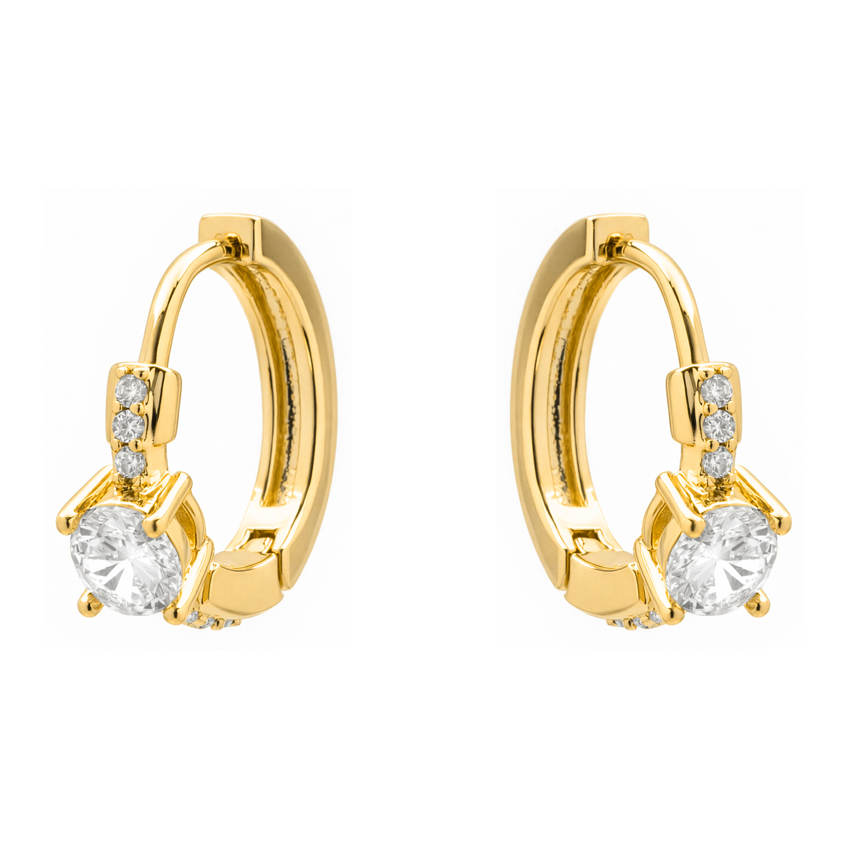 Pendientes de Circonita Brillante acabado en oro amarillo de 18k